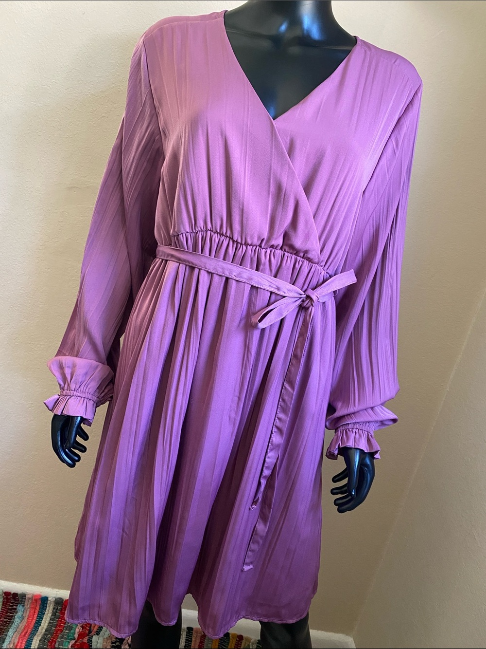 Motherhood Wrap-Front Long Sleeve Maternity Dress NWoTs
